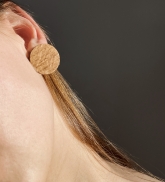 Large oak stud earrings